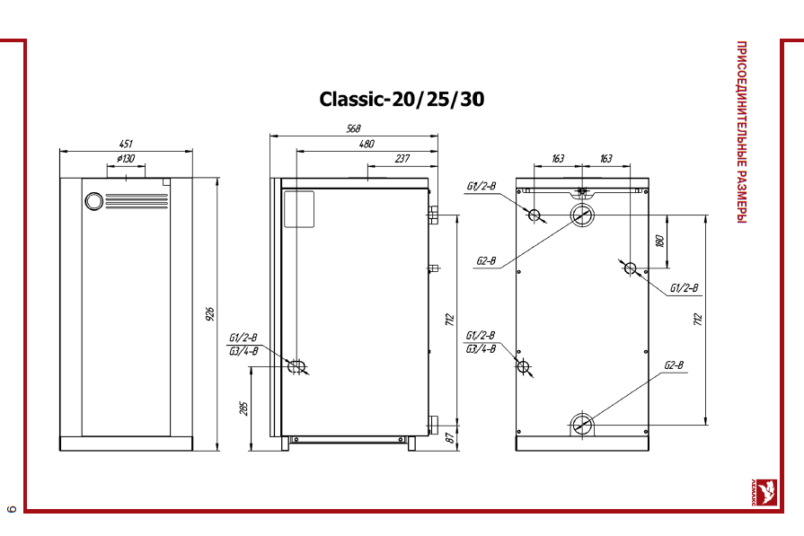Котел газовый напольный Лемакс Classic-25