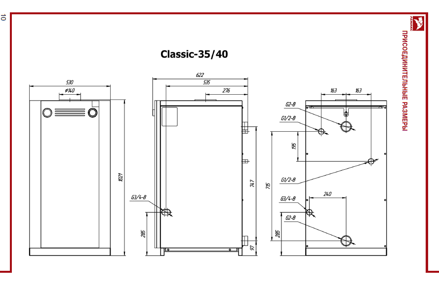 Котел газовый напольный Лемакс Classic-40