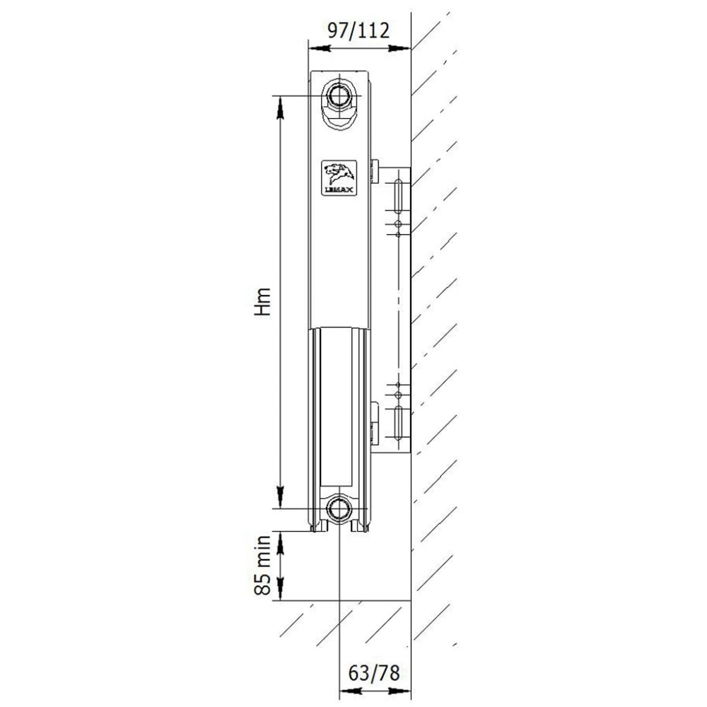 Радиатор стальной «LEMAX» Valve Compact 21 500х1000