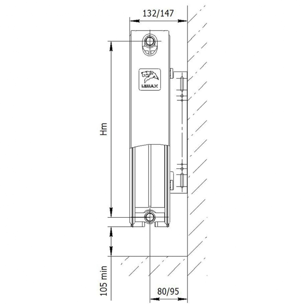 Радиатор стальной «LEMAX» Valve Compact 22 500х1300